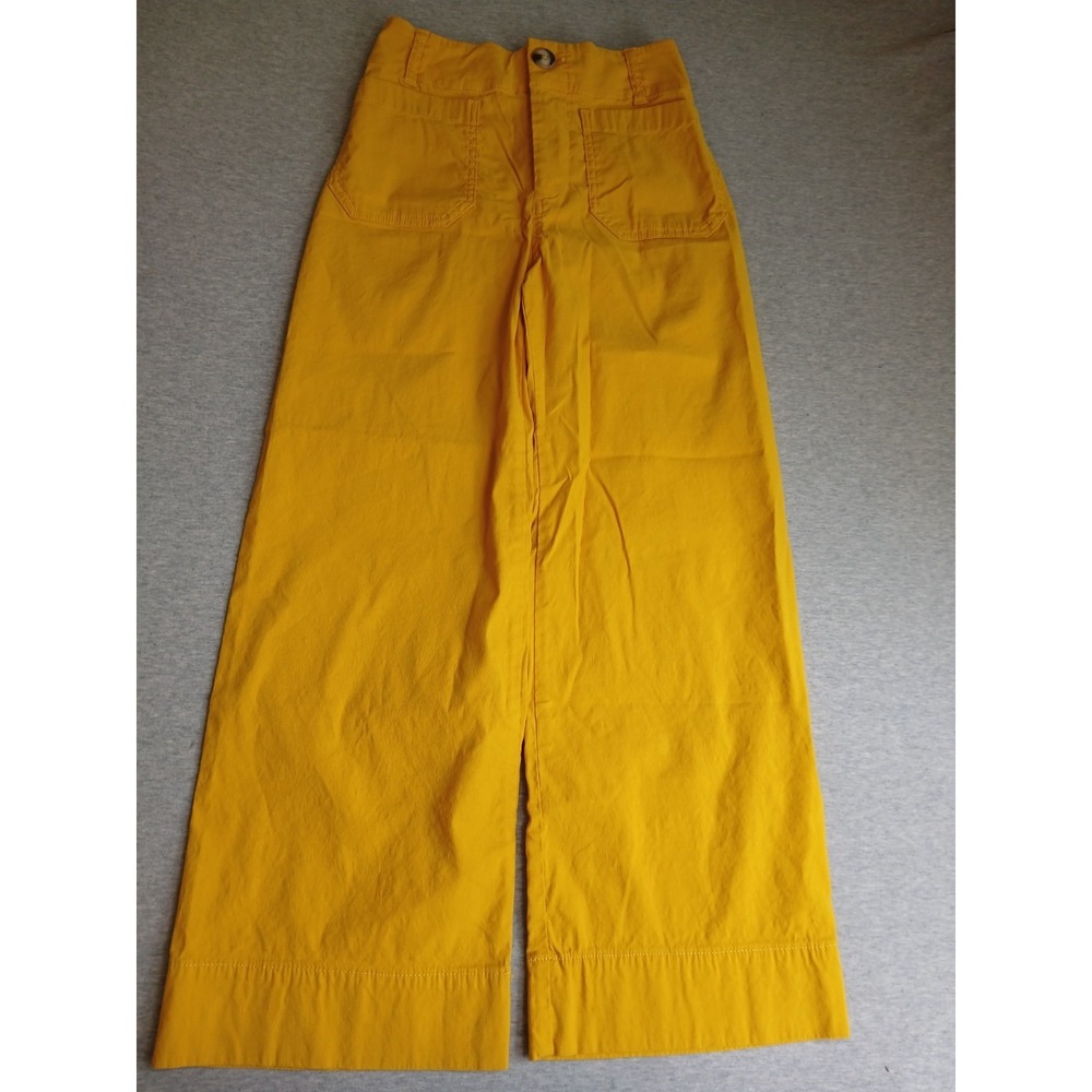 Anthropologie Wide-Leg High-Rise Pants in Mustard Yellow